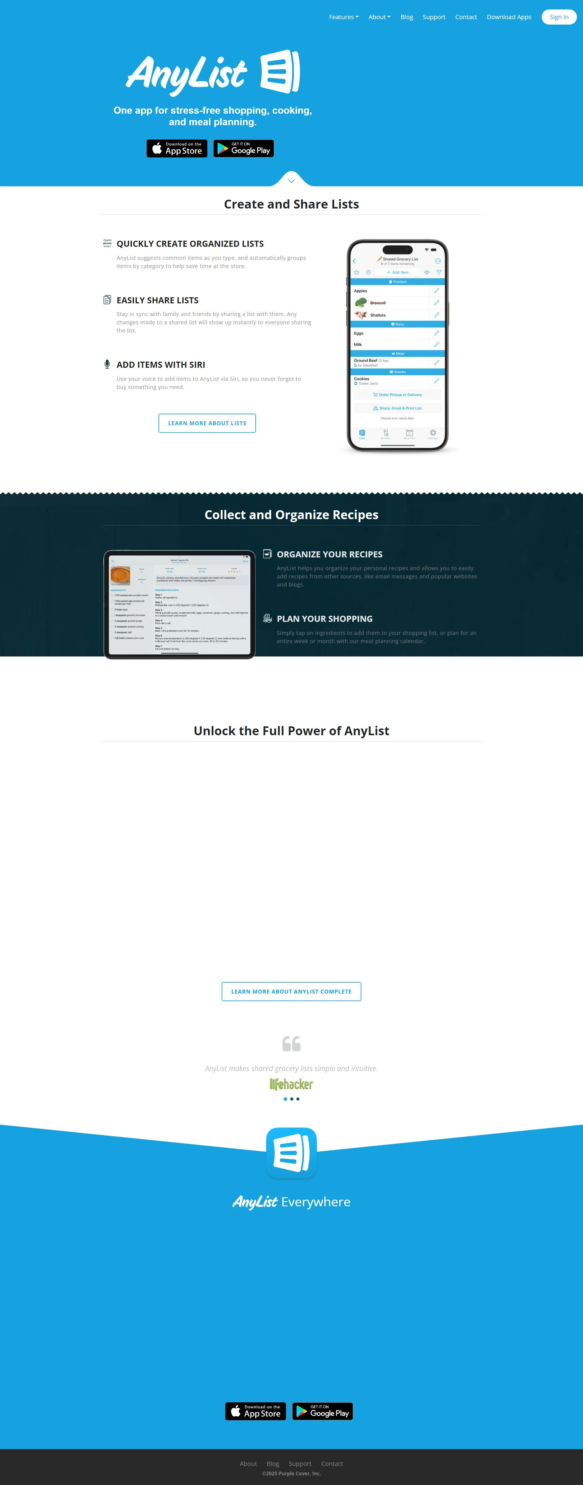 anylistapp.com screenshot