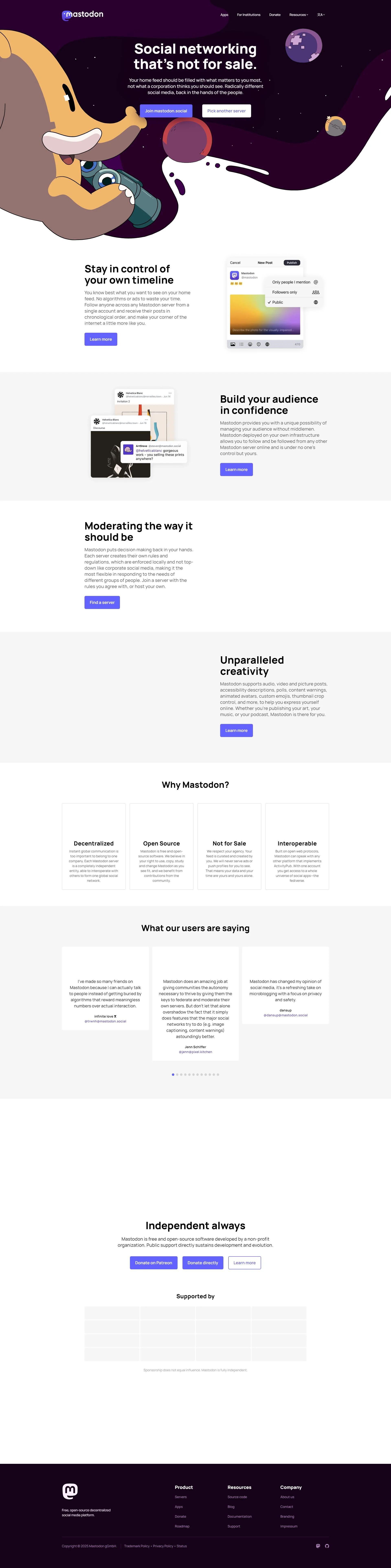 joinmastodon.org screenshot