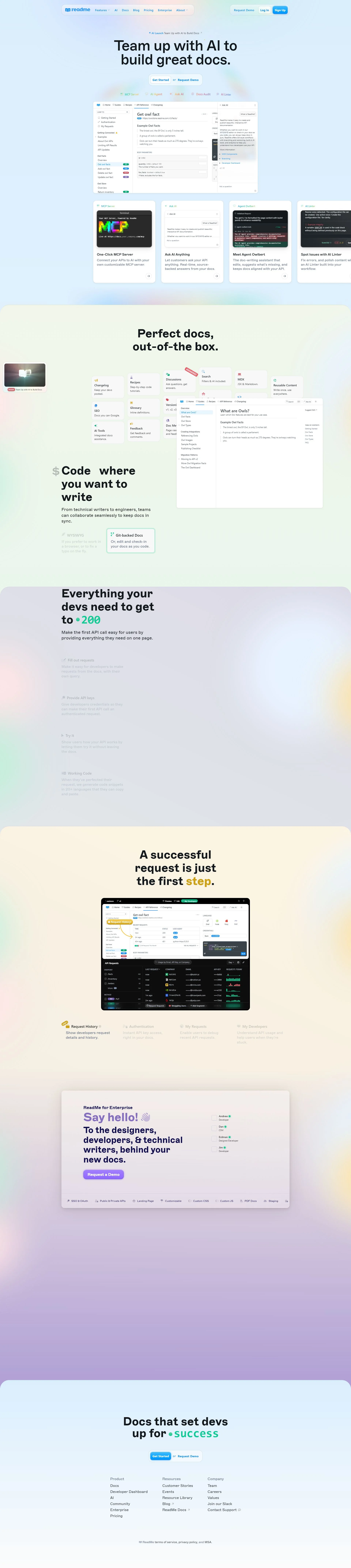 readme.io screenshot