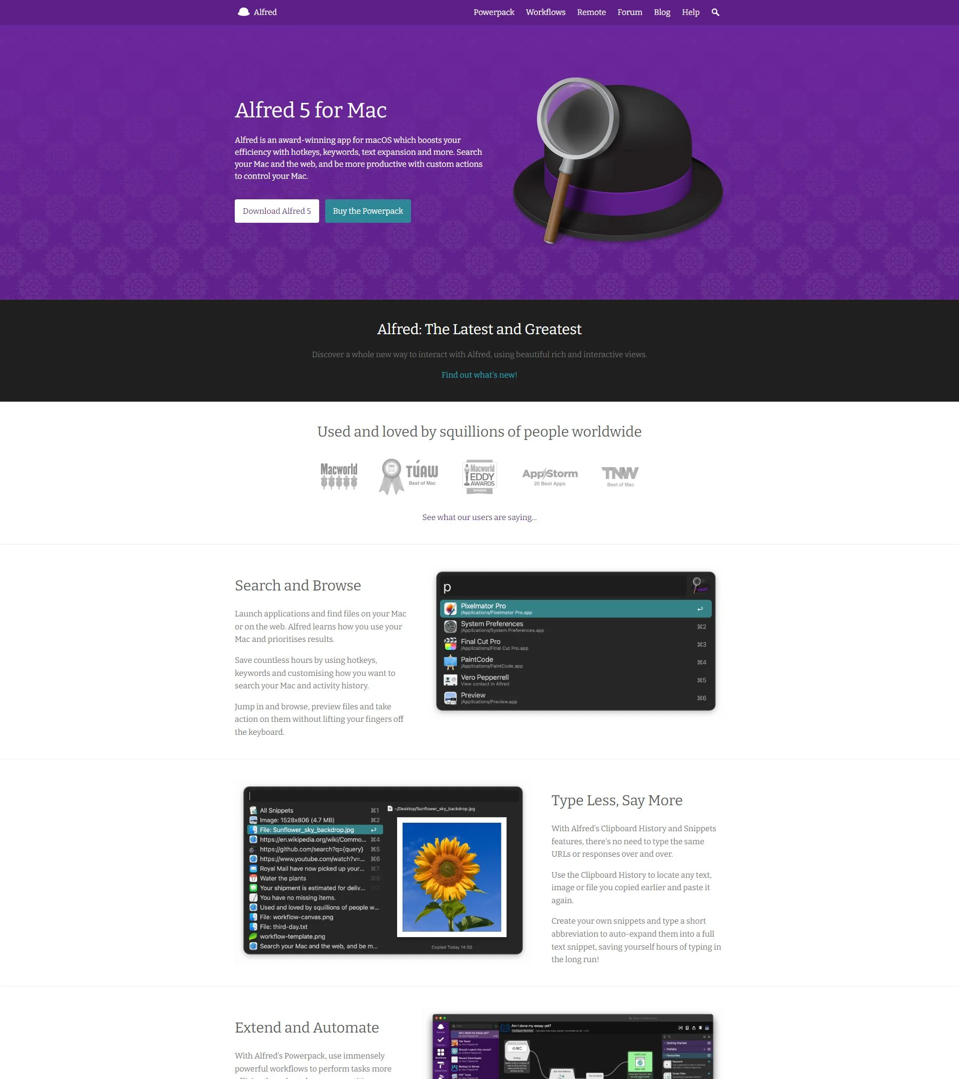 alfredapp.com homepage