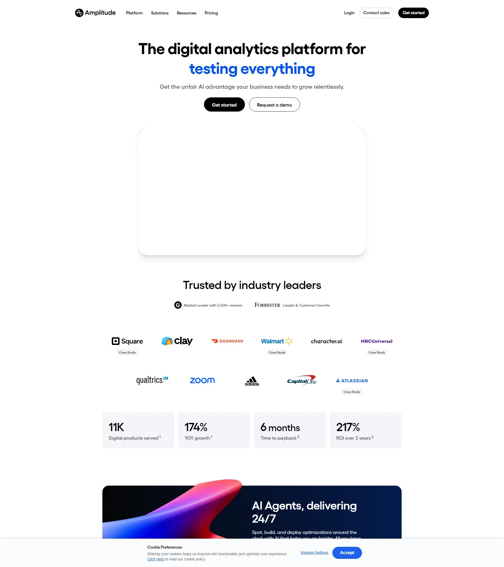 amplitude.com homepage