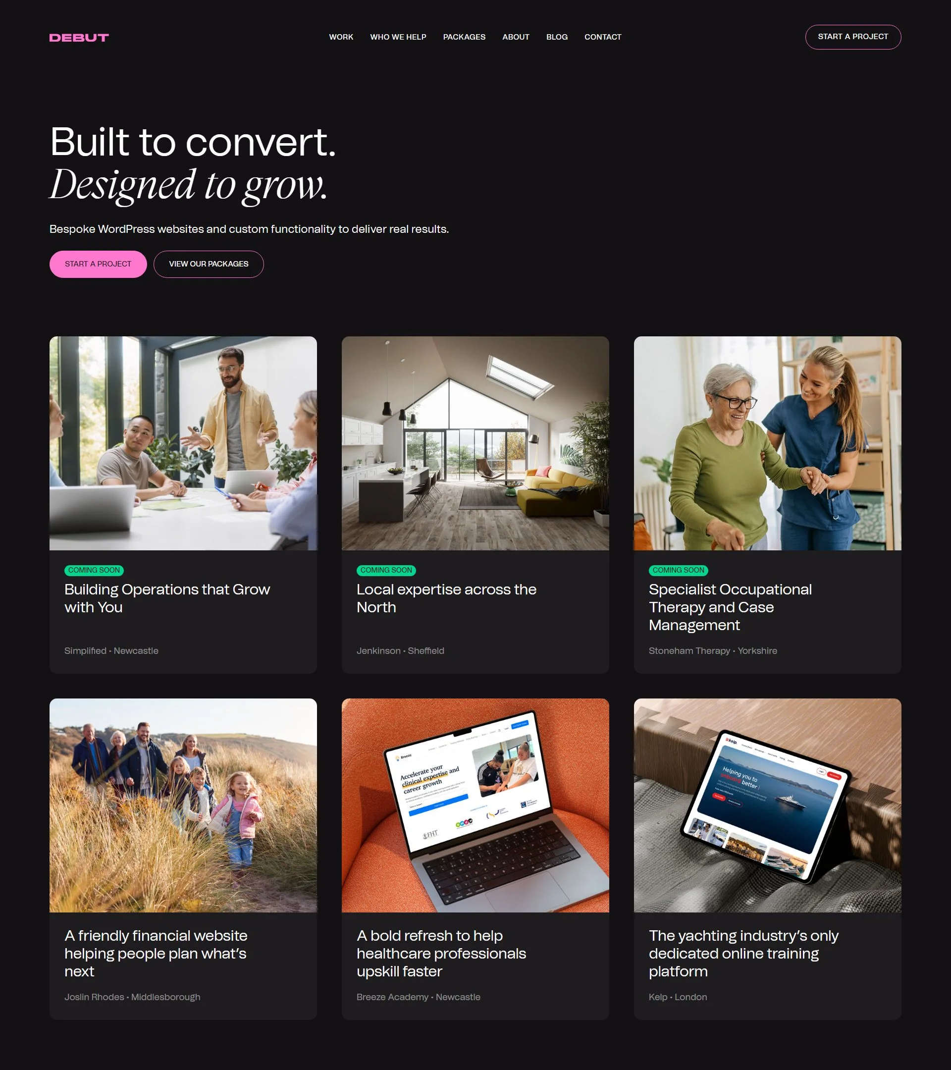 Debut Studio homepage