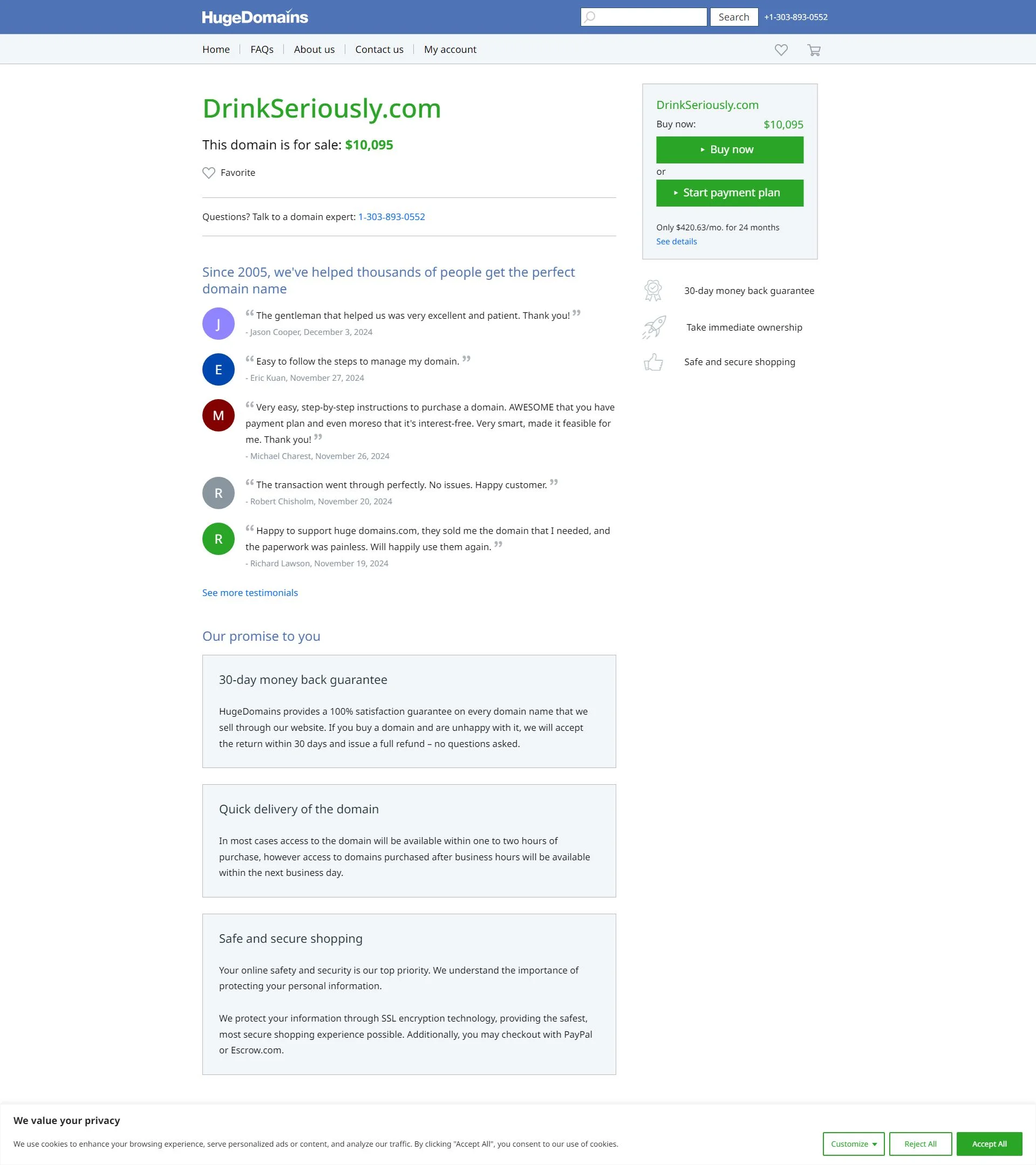 drinkseriously.com homepage