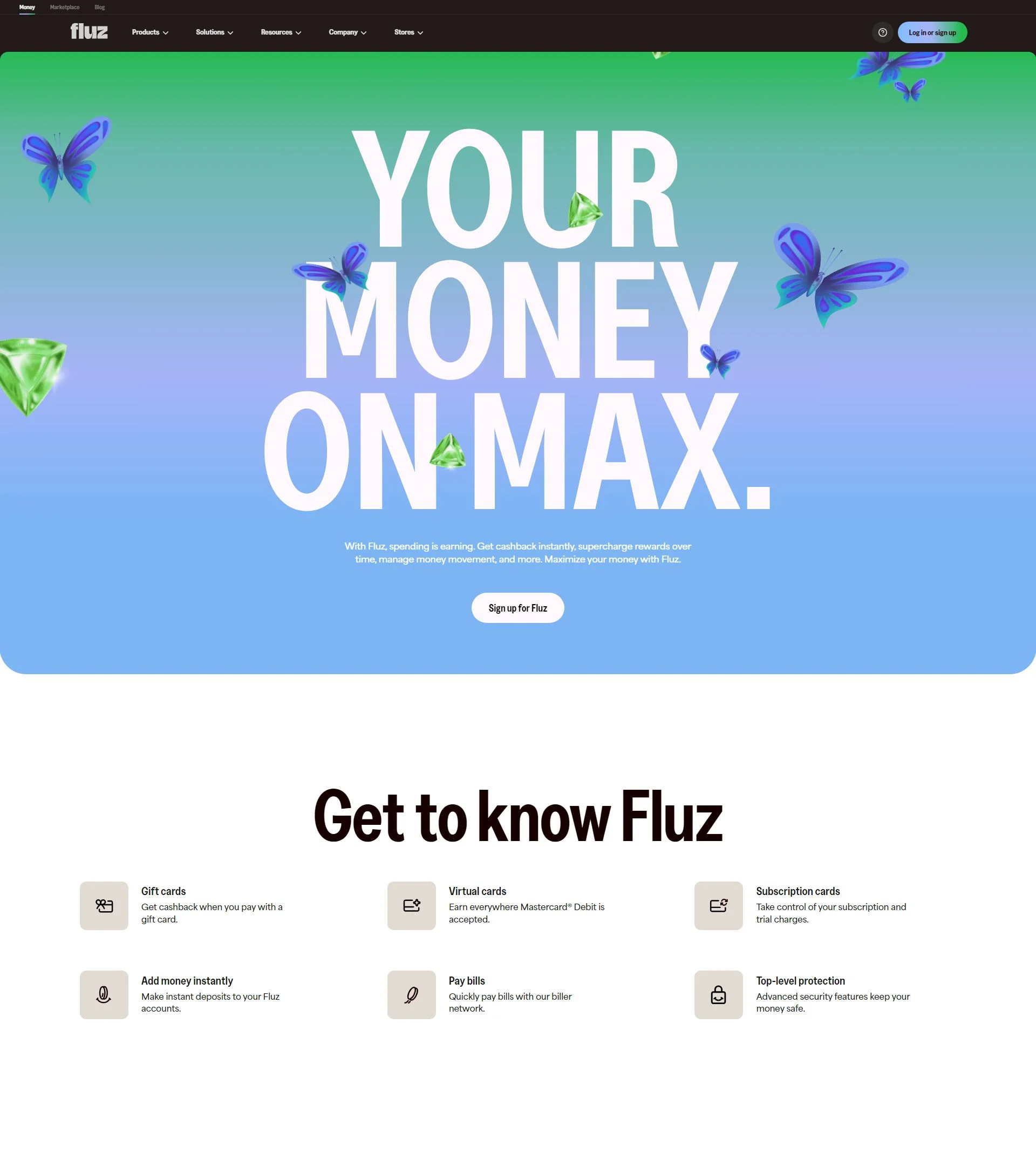 fluz.app homepage