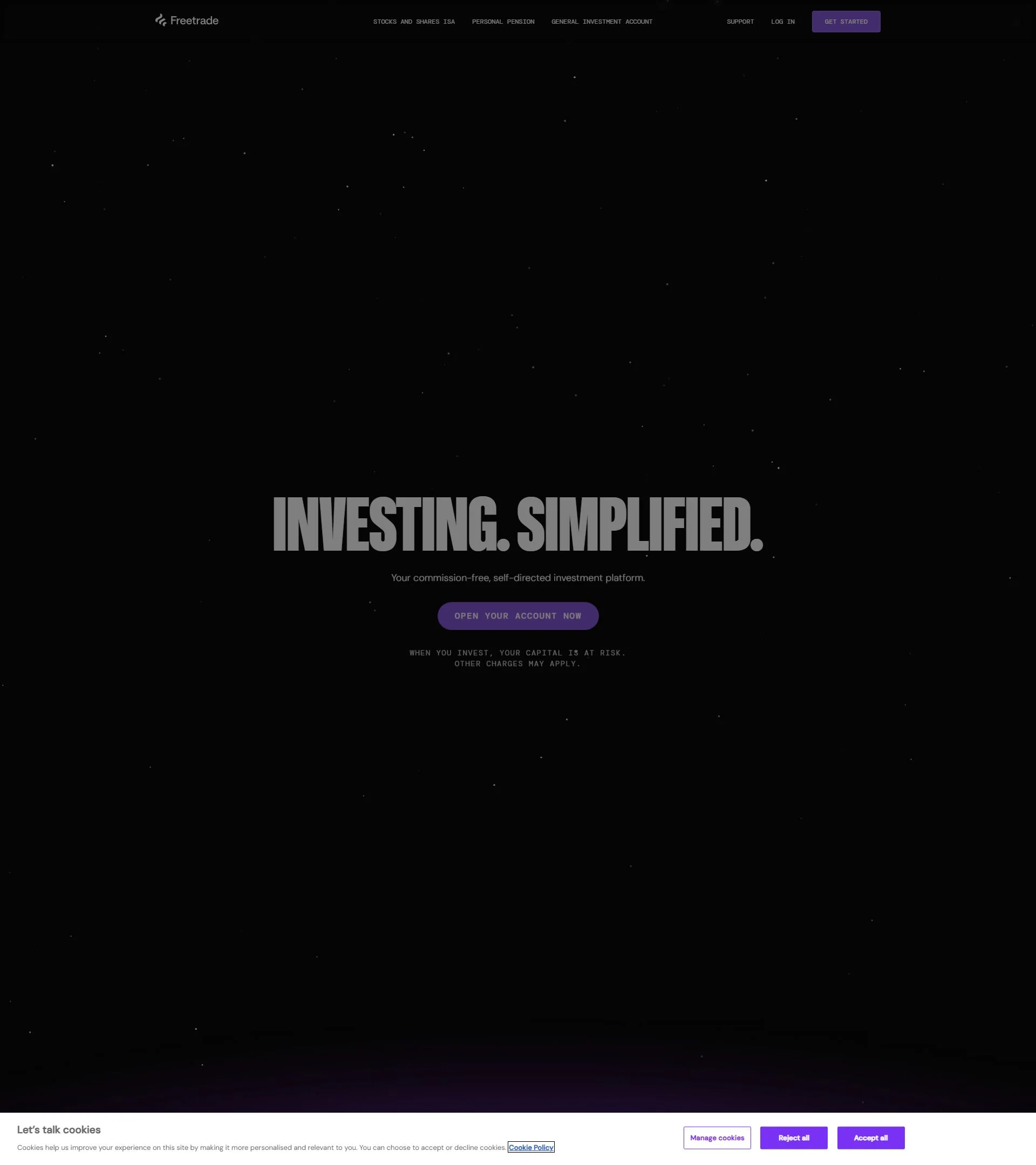 freetrade.io homepage