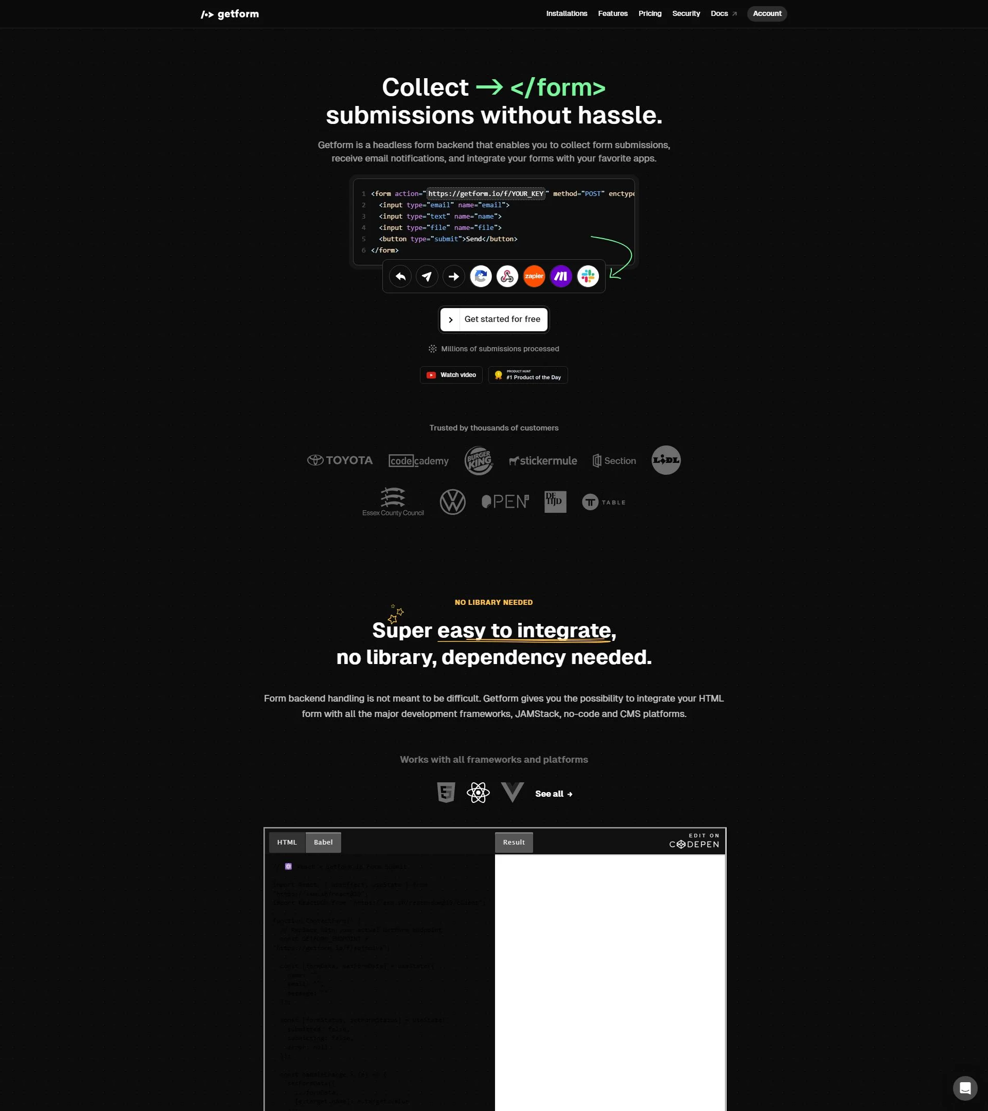 getform.org homepage