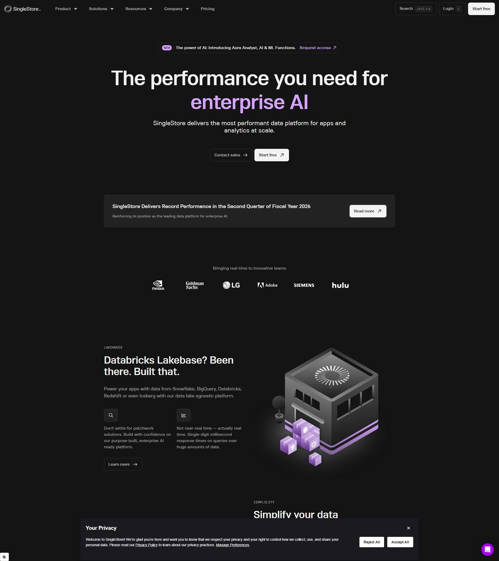 memsql.com background