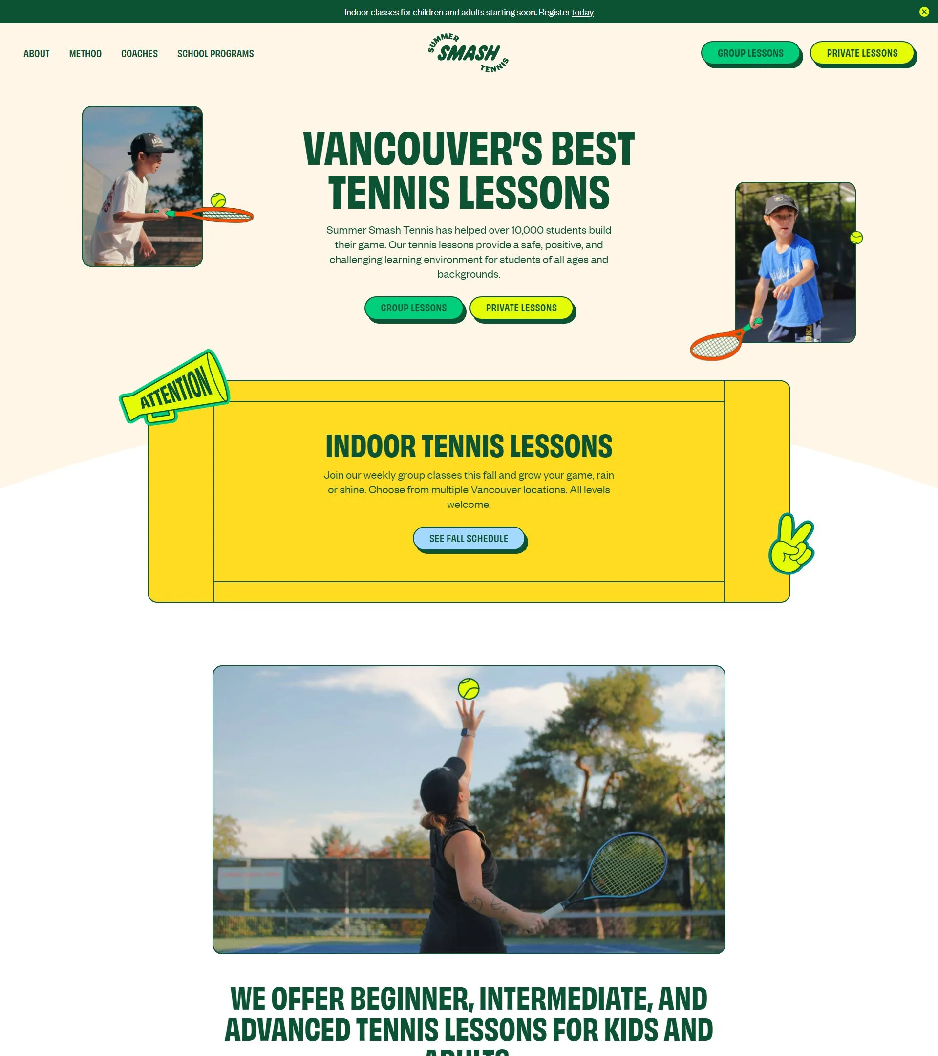 Summer Smash Tennis background