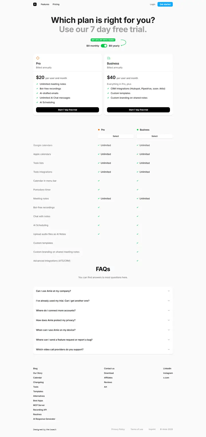 Pricing full-page screenshot