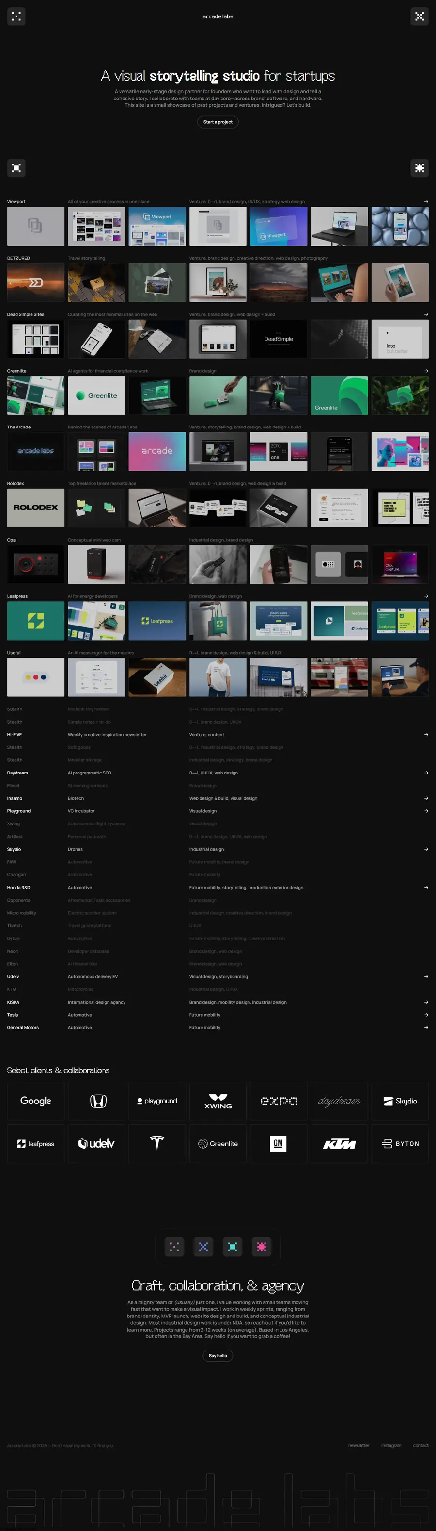 arcade.la full-page screenshot