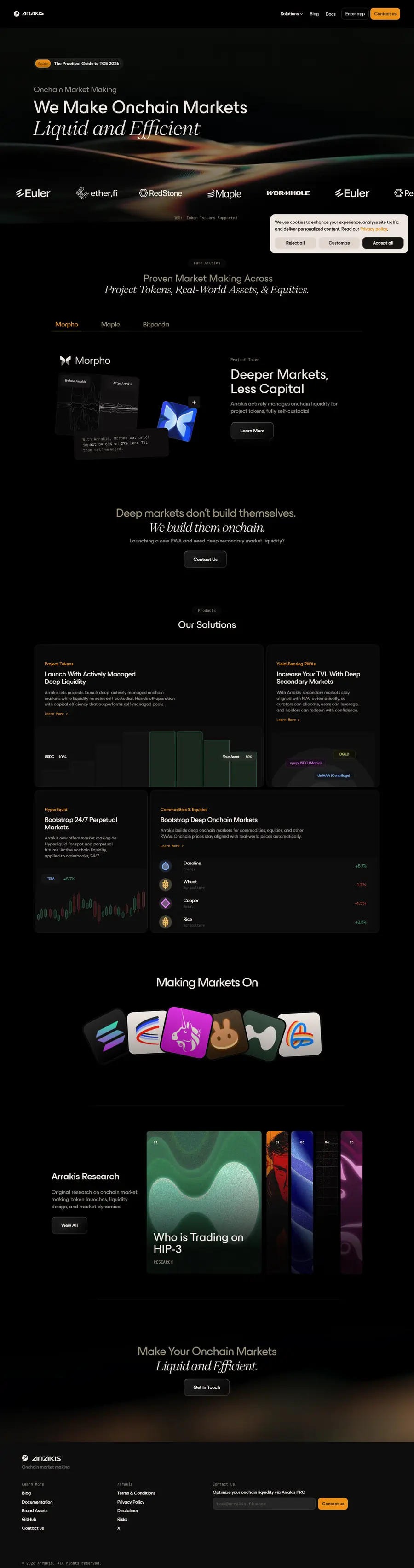arrakis.finance full-page screenshot