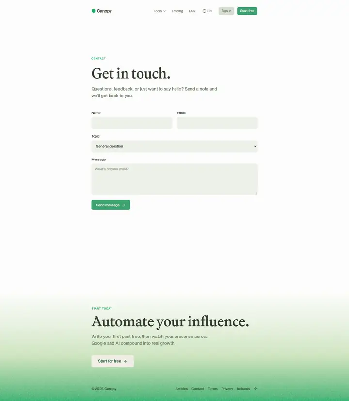 Contact full-page screenshot