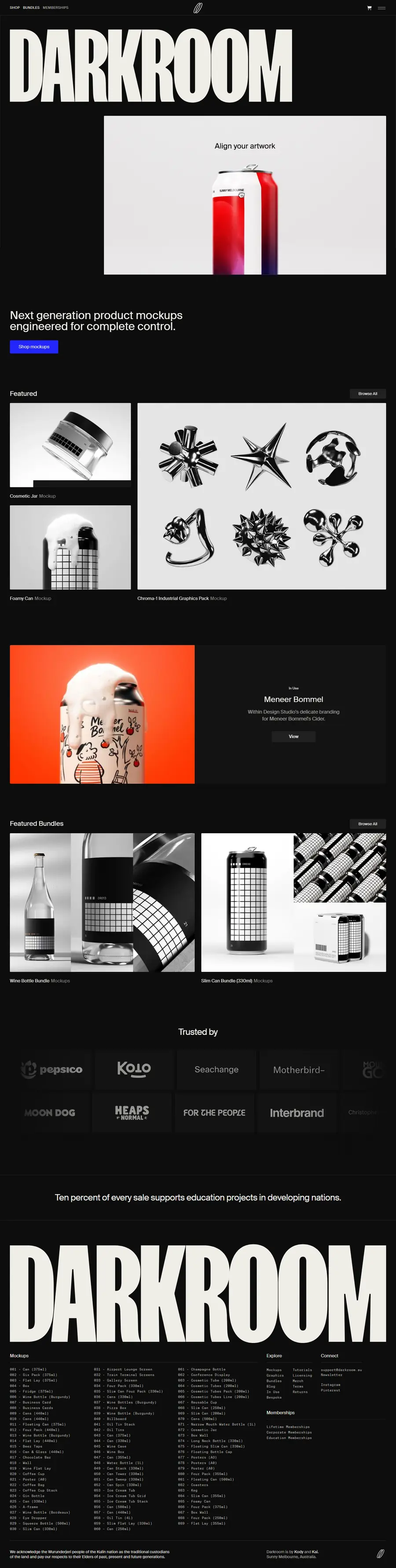 darkroom.au full-page screenshot