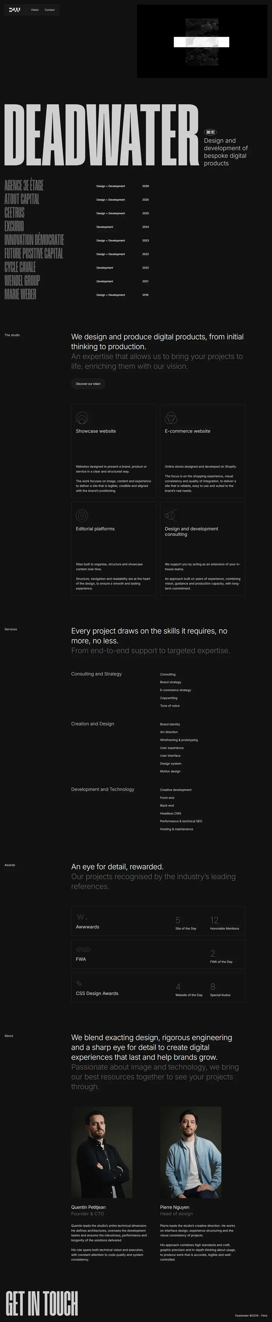 deadwater.fr full-page screenshot