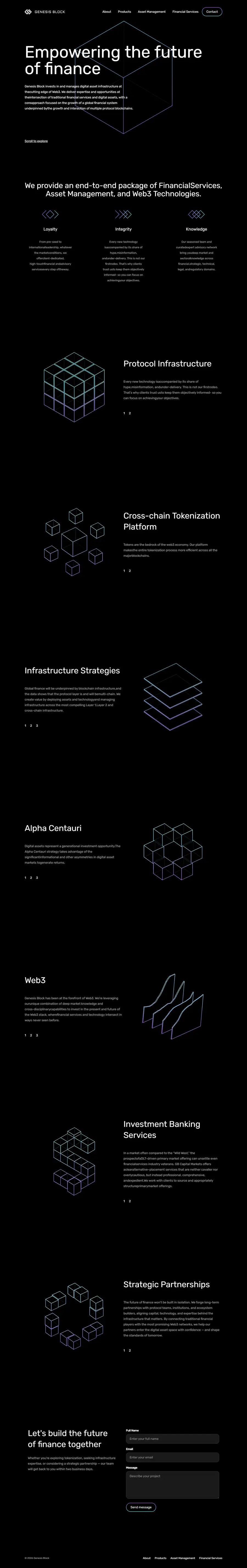 genesisblockchain.io full-page screenshot