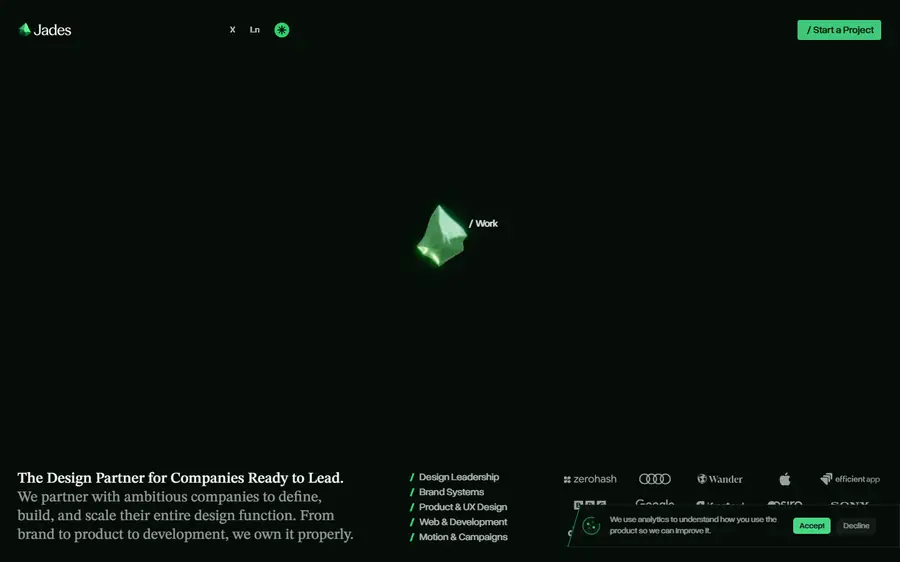 jades.agency full-page screenshot