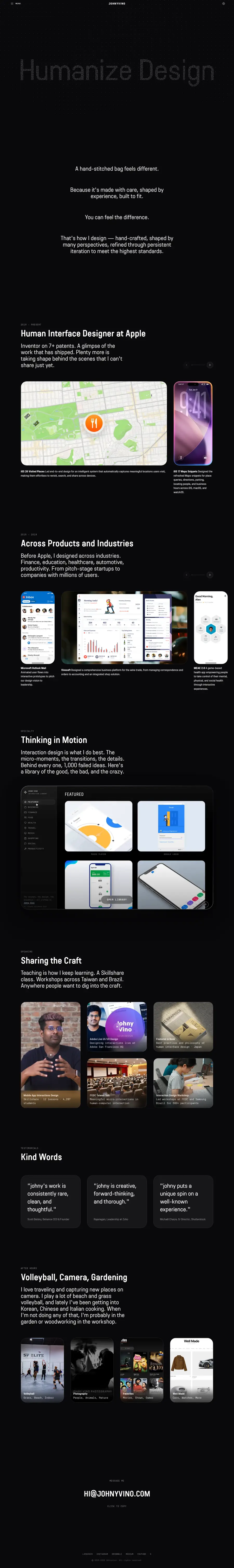 johnyvino.com full-page screenshot
