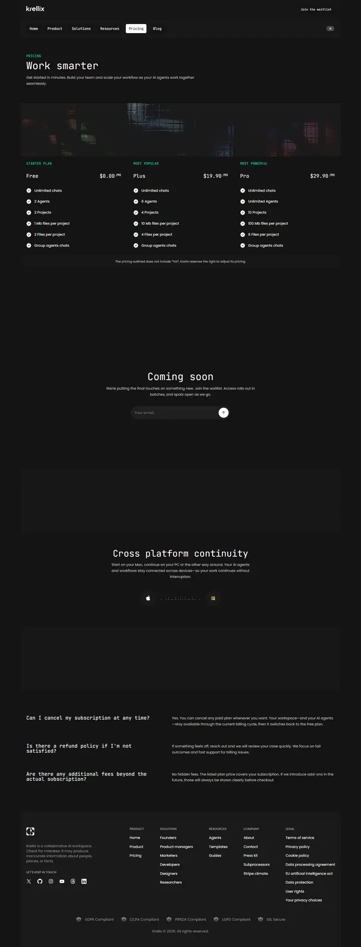Pricing full-page screenshot