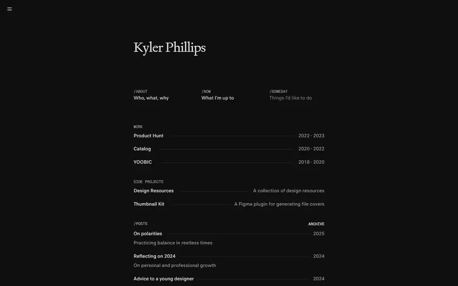 kyler.design full-page screenshot