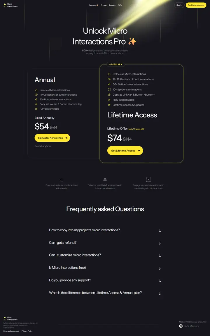 Pricing full-page screenshot