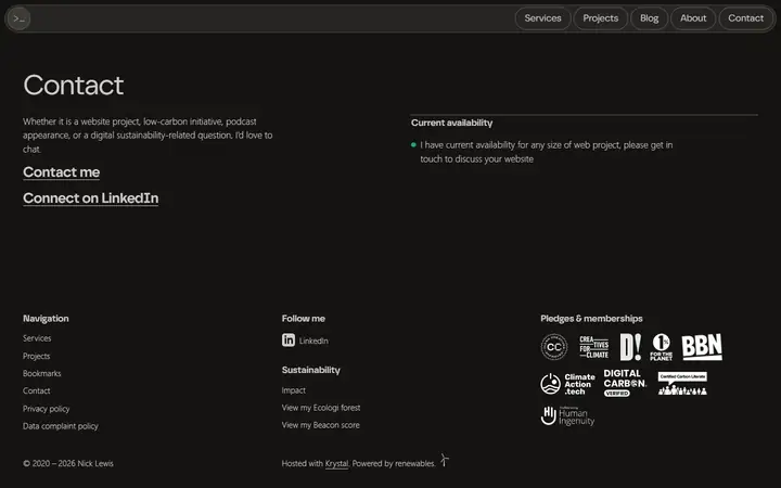 Contact full-page screenshot