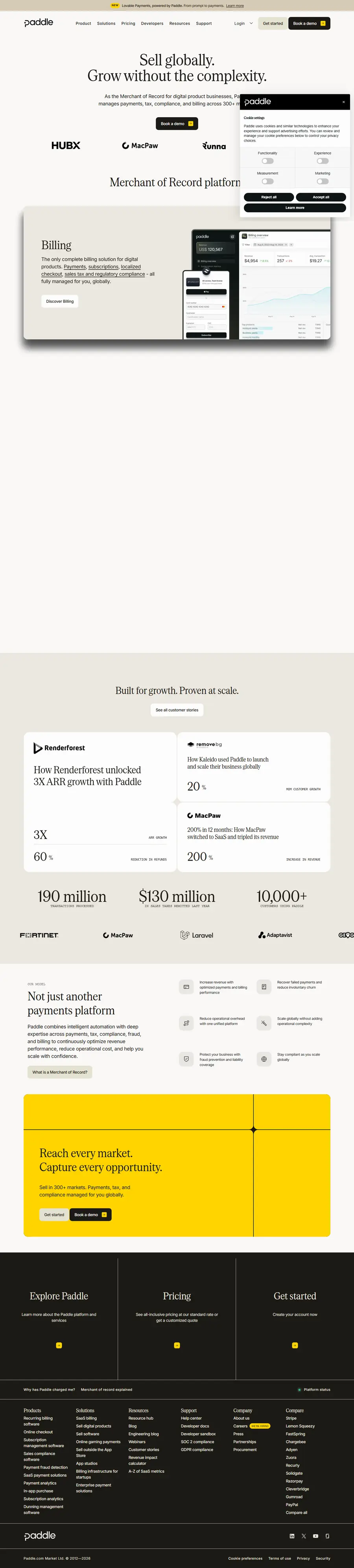 paddle.com full-page screenshot