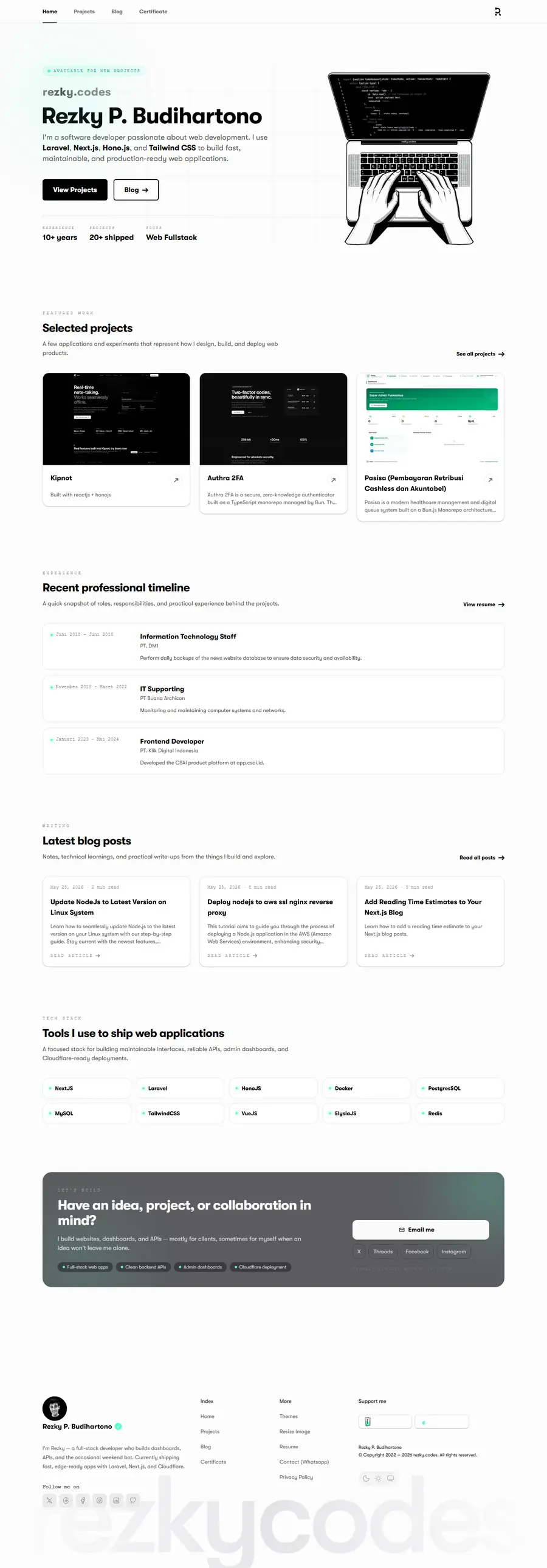 rezky.codes full-page screenshot