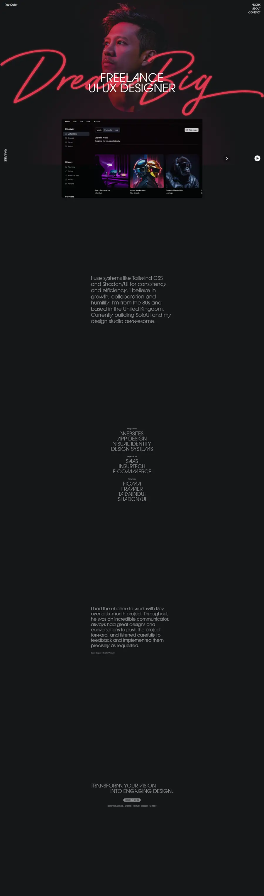 royquilor.com full-page screenshot
