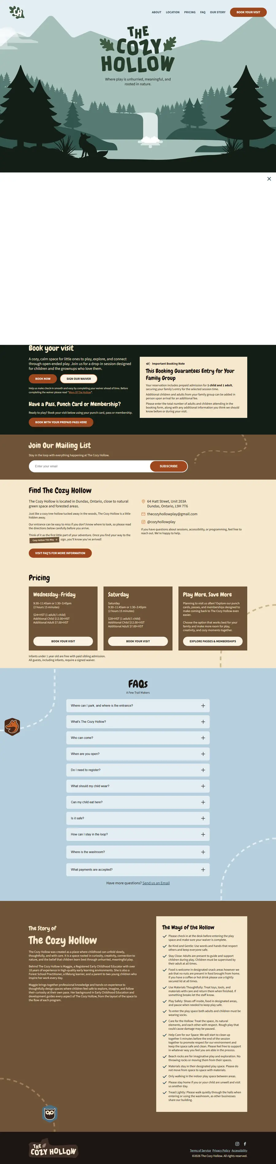 thecozyhollow.ca full-page screenshot