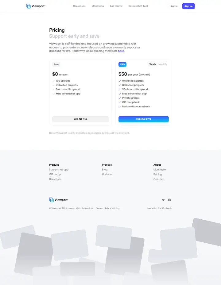 Pricing full-page screenshot