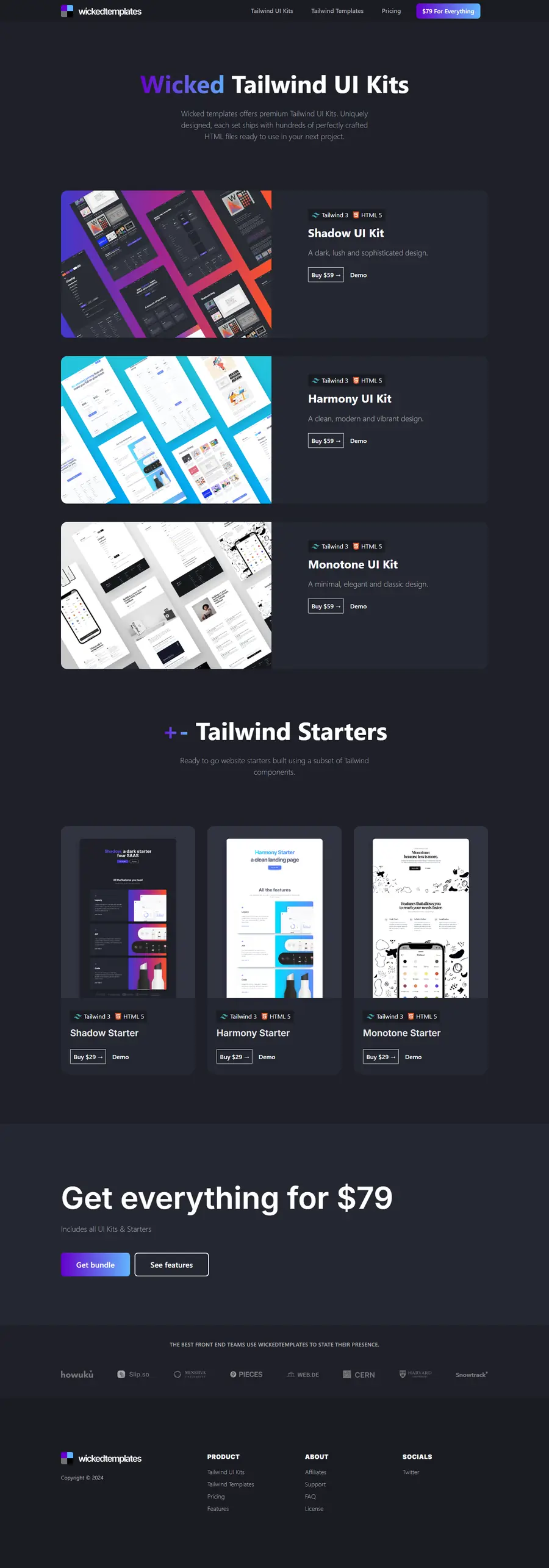 wickedtemplates.com full-page screenshot