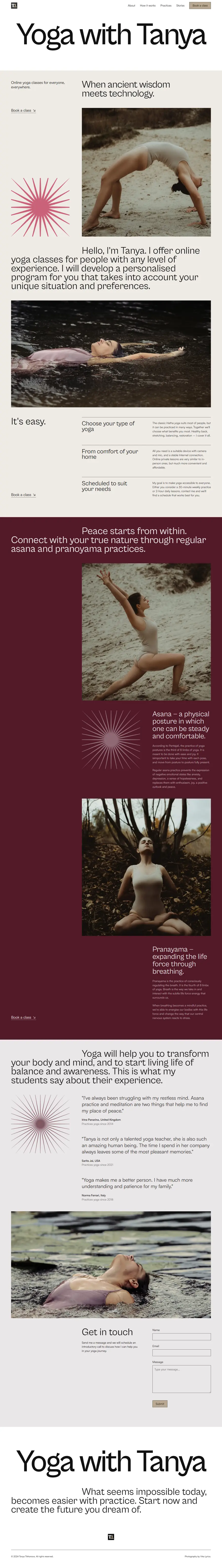 withtanya.com full-page screenshot