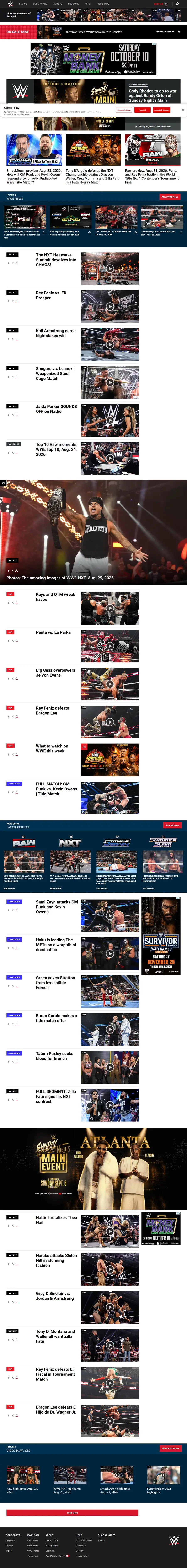 wwe.com full-page screenshot