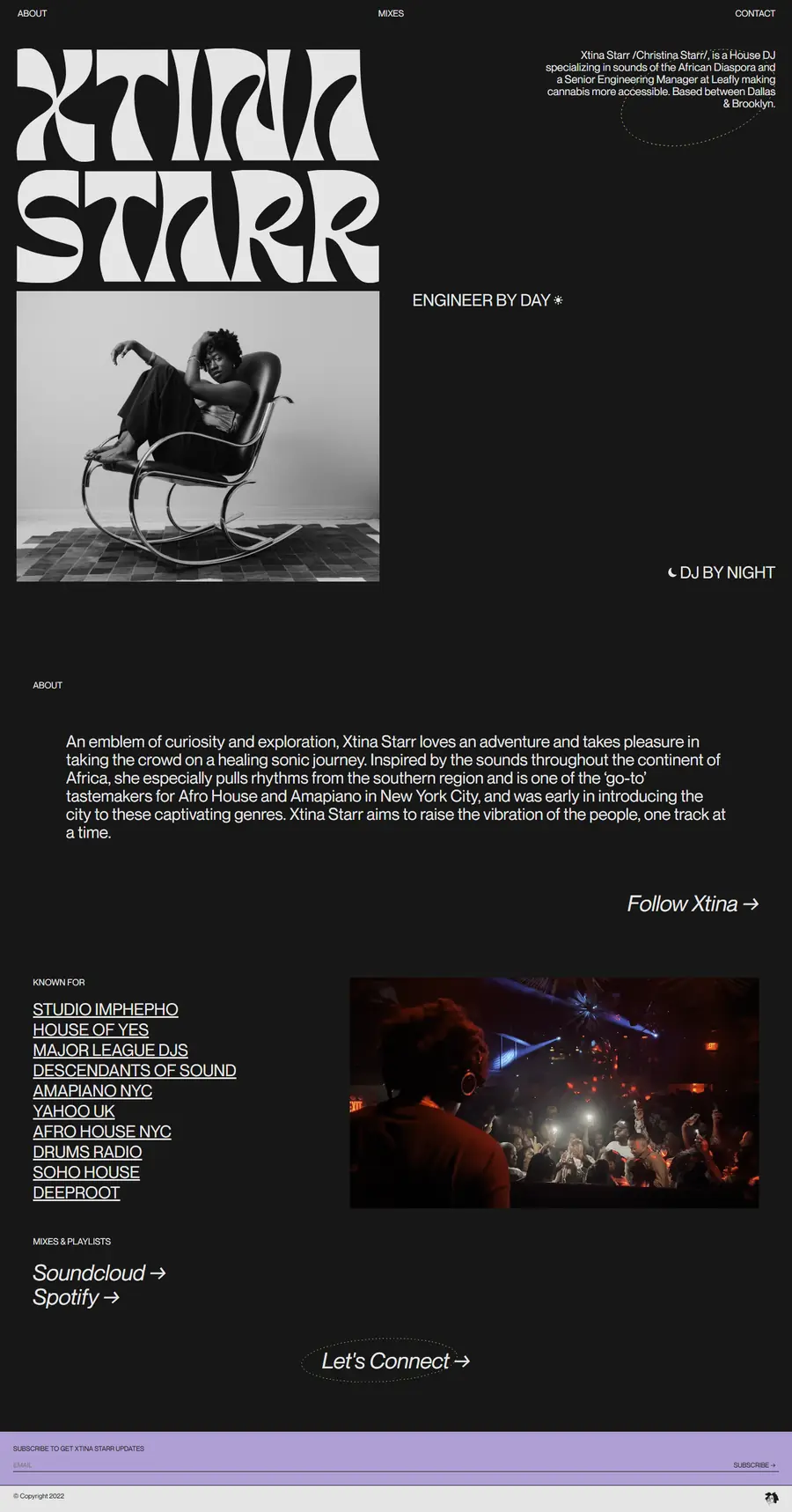 xtinastarr.com full-page screenshot